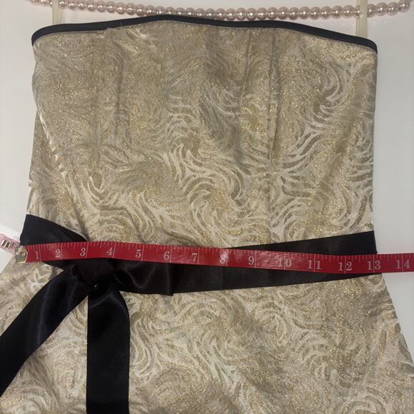 Gunne Sax Dress Sz S 3 Strapless Bow Classy VTG Y2K Whimsigoth 1990s Grunge Rock - Picture 9 of 10